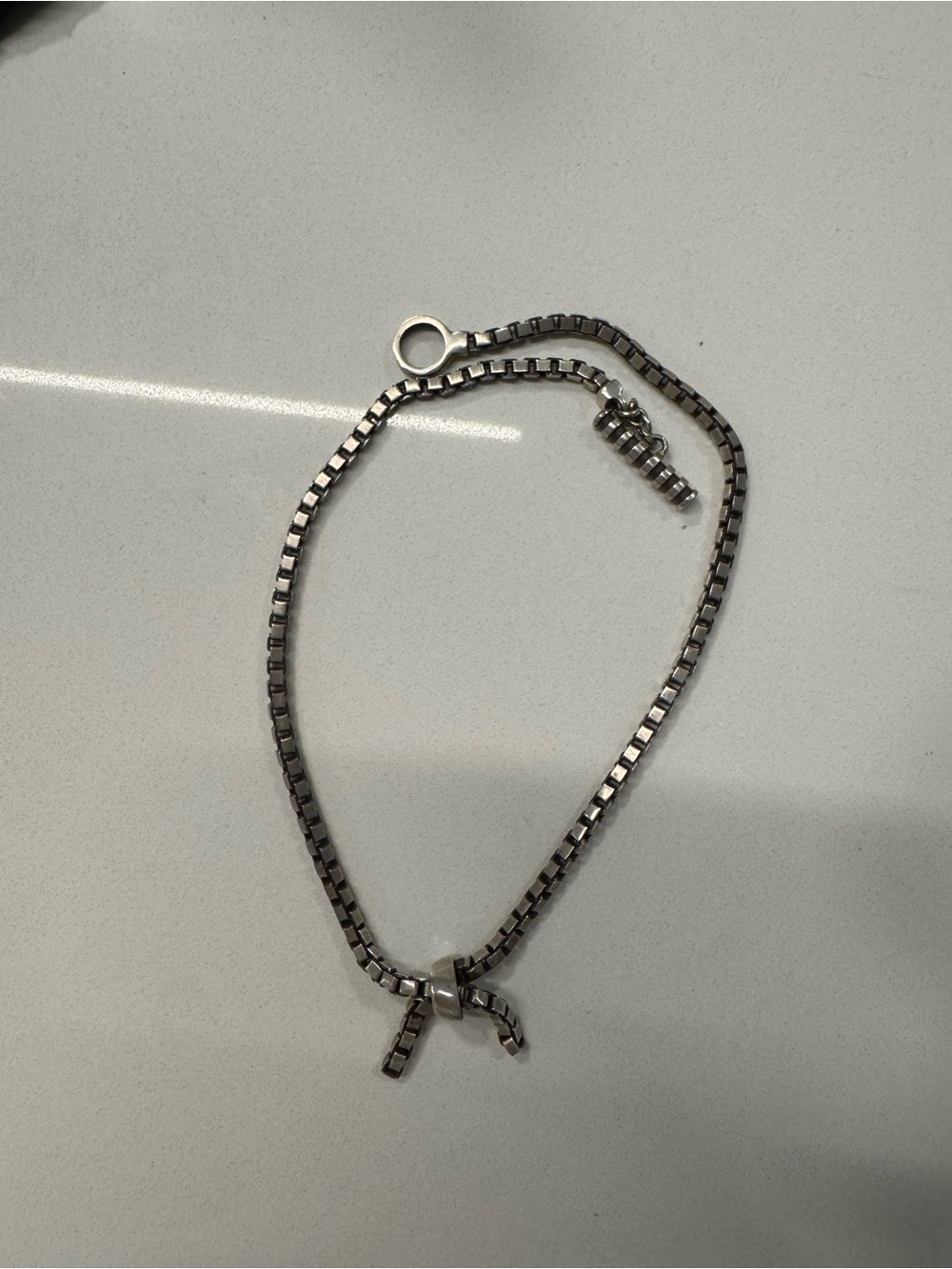 Lisa Jenks Silver Box Chain Necklace